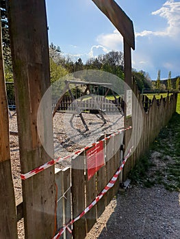 Playgroud in Vienna, Austria closed due to the coronavirus pandemic. photo