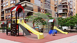 Playground in city street