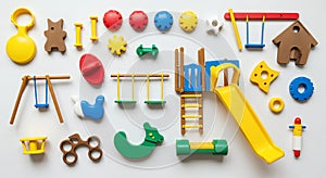 Playground Clipart Elements Arranged Overhead