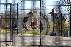 Playground cordoned off because of the corona virus.