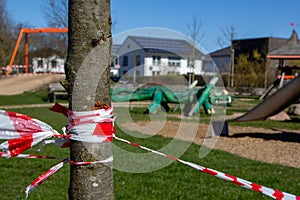 Playground cordoned off because of the corona virus.