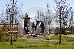 Playground cordoned off because of the corona virus.