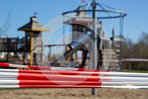 Playground cordoned off because of the corona virus.