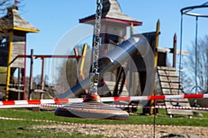 Playground cordoned off because of the corona virus.