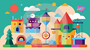 A playground for crafters and thrifters alike challenging traditional notions of buying new.. Vector illustration. photo