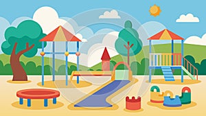 A playground designed for children with autism featuring quiet zones and sensoryfriendly equipment to accommodate their