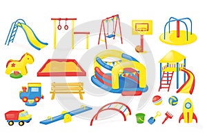 Playground equipment vector set