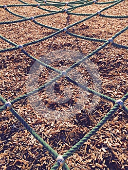 Playground gym rope diagonal pattern