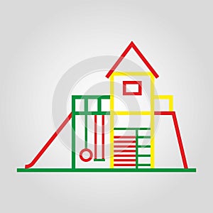 Playground, jungle gym, sports facilities for children, vector color symbol