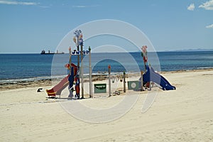 Playground at the Los Locos beach, Torrevieja, Spain photo