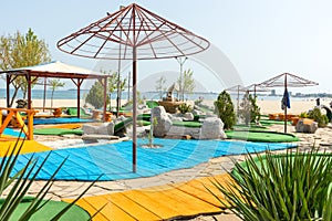 A playground for mini golf at the Sunny Beach resort in Bulgaria