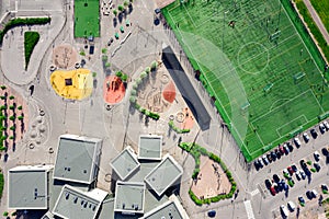 The playground near the School in Suurpelto district, Espoo, Finland