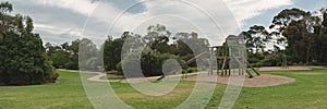 Playground in park panorama