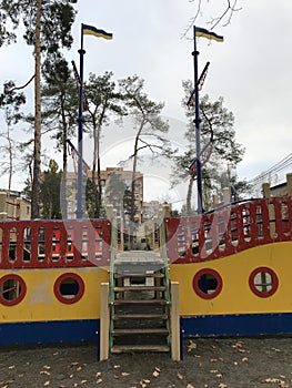 A playground pirate ship