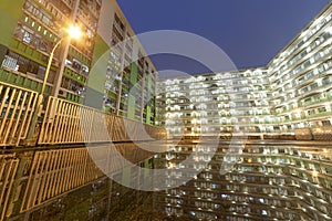 Playground in public estate in Hong Kong city