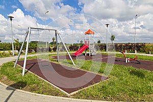 Playground on rest station, autobahn in Poland, Europe