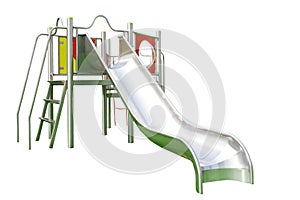 Playground Slide Isolated on White