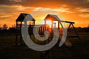 Playground and sunset