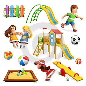 Playground, vector icon set