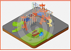 Playground vector isometric