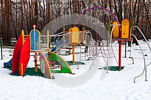 A playground in winter.