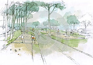 Playgrounds in the city park