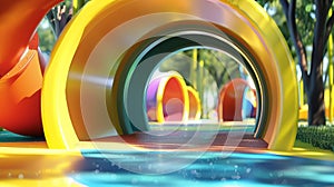 The playgrounds tunnels and slides are designed to spark curiosity and inspire a love for science in young minds