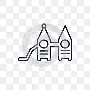 Playhouse vector icon isolated on transparent background, linear