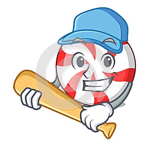 Playing baseball peppermint candy character cartoon