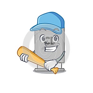 Playing baseball rom drive mascot isolated with cartoon