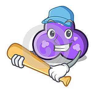 Playing baseball trefoil character cartoon style