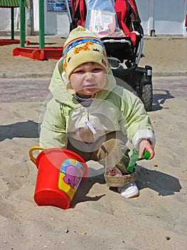 Playing on the beach