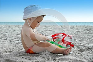 Playing on the beach