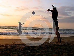 Playing at the beach