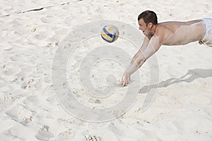 Playing Beach Volleyball