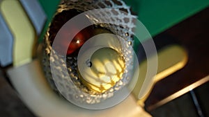 Playing billiard game. White pool balls close-up on green billiards table for start to play. Russian game, Russian