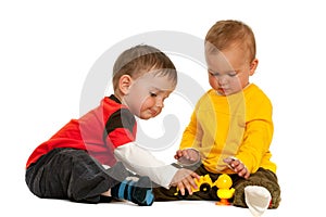 Playing with blocks children