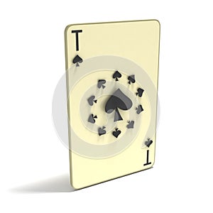 Playing Card: Ace of Spades as 11 spots