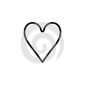 Playing Card Heart Line Icon In Flat Style Vector For Apps, UI, Websites. Black Vector Icon