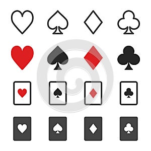 Playing card icon set