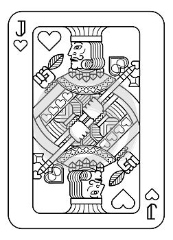 Playing Card Jack of Hearts Black and White