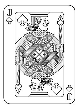 Playing Card Jack of Spades Black and White