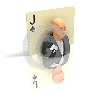 Playing Card: Jack of Spades with reflection