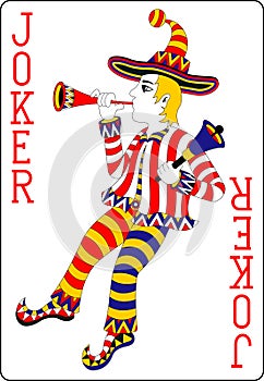 Playing card joker red 62x90 mm