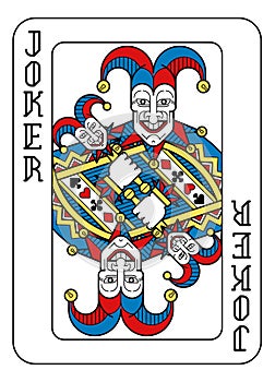 Playing Card Joker Yellow Red Blue Black