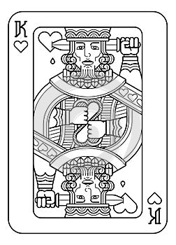 Playing Card King of Hearts Black and White