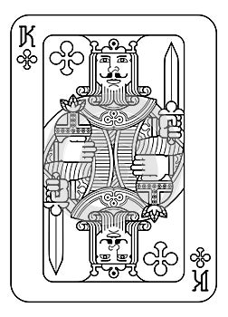 Playing Card King of Spades Black and White