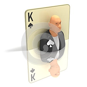 Playing Card: King of Spades with reflection