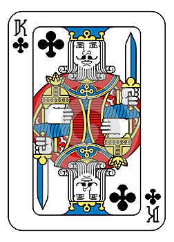 Playing Card King of Spades Yellow Red Blue Black