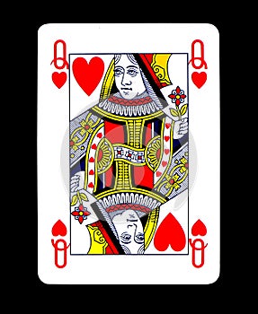 Playing card queen of hearts